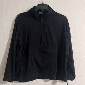 Black travel Half-Zip Pullover Jacket